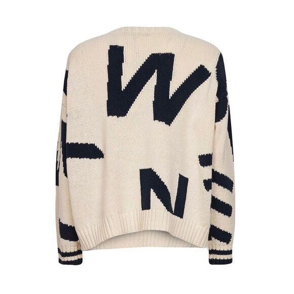 Max Mara Weekend Women Ivory And Blue Intarsia Knit Wkdcelebre Sweater - Picture 2 of 2